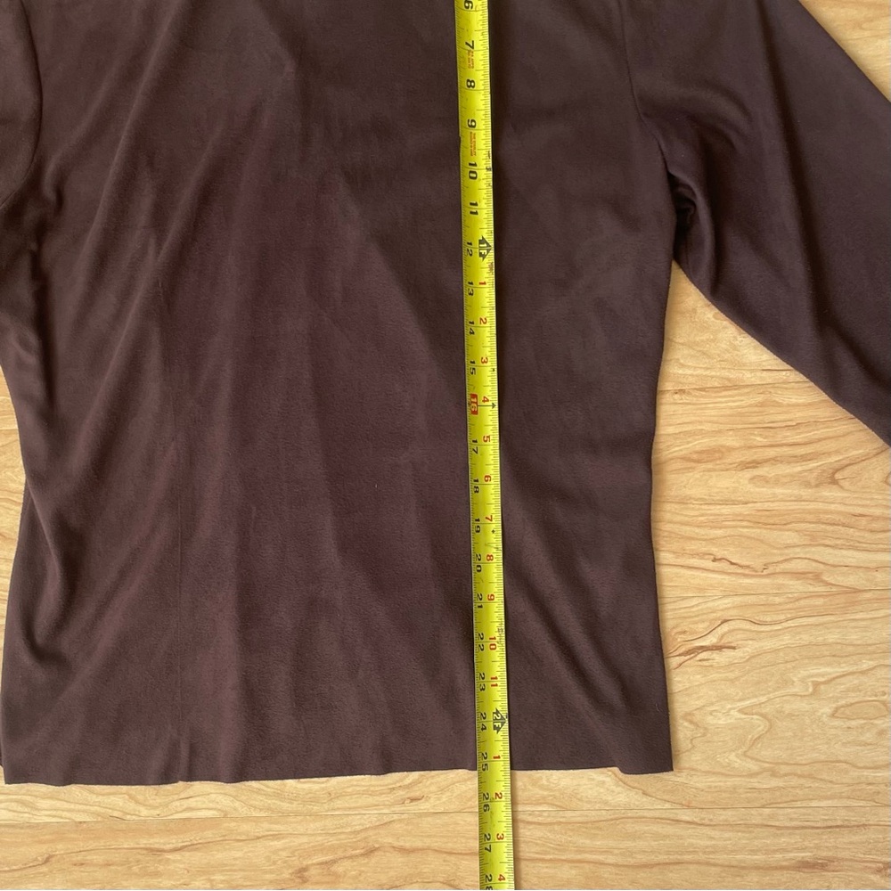 |Max Studio| Vintage Suede Long Sleeve Button Down in Chocolate Brown Size XL - Picture 6 of 8